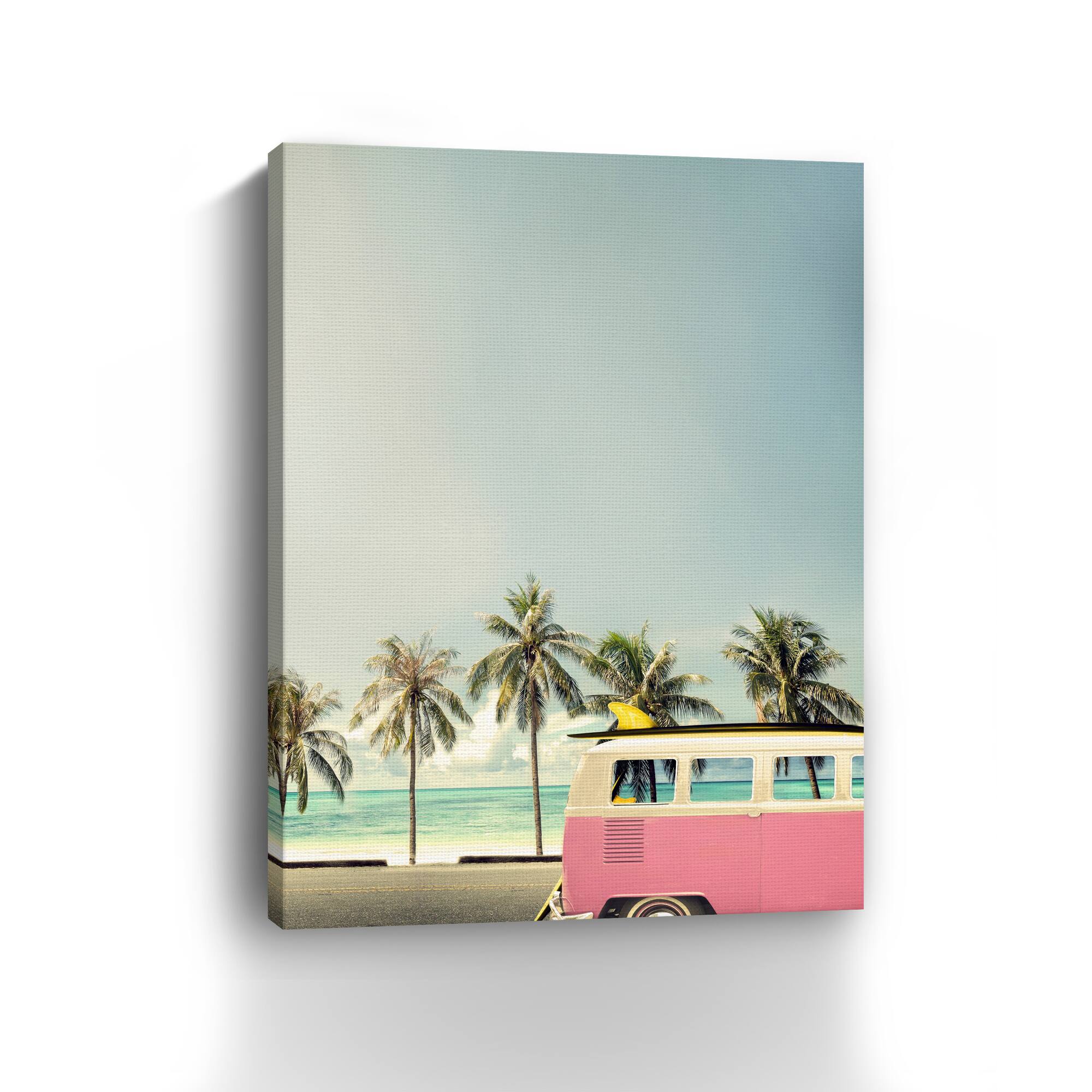 Lumaprints Pink Surf Bus Canvas